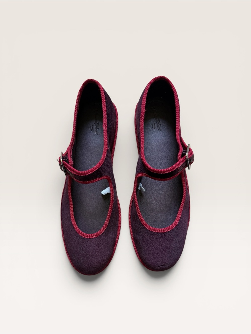 Universal Thread Burgundy Velvet Mary Jane Flats Size 9.5 Balletcore - Picture 5 of 5